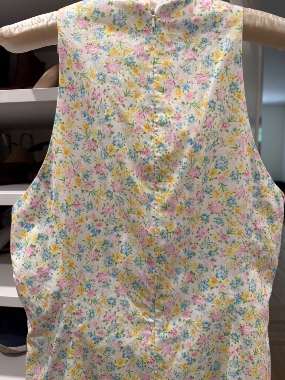 Vtg Ralph Lauren 90's Sleeveless Cotton Floral Sheath Dress Sz 14 Lined Washable - Picture 5 of 11
